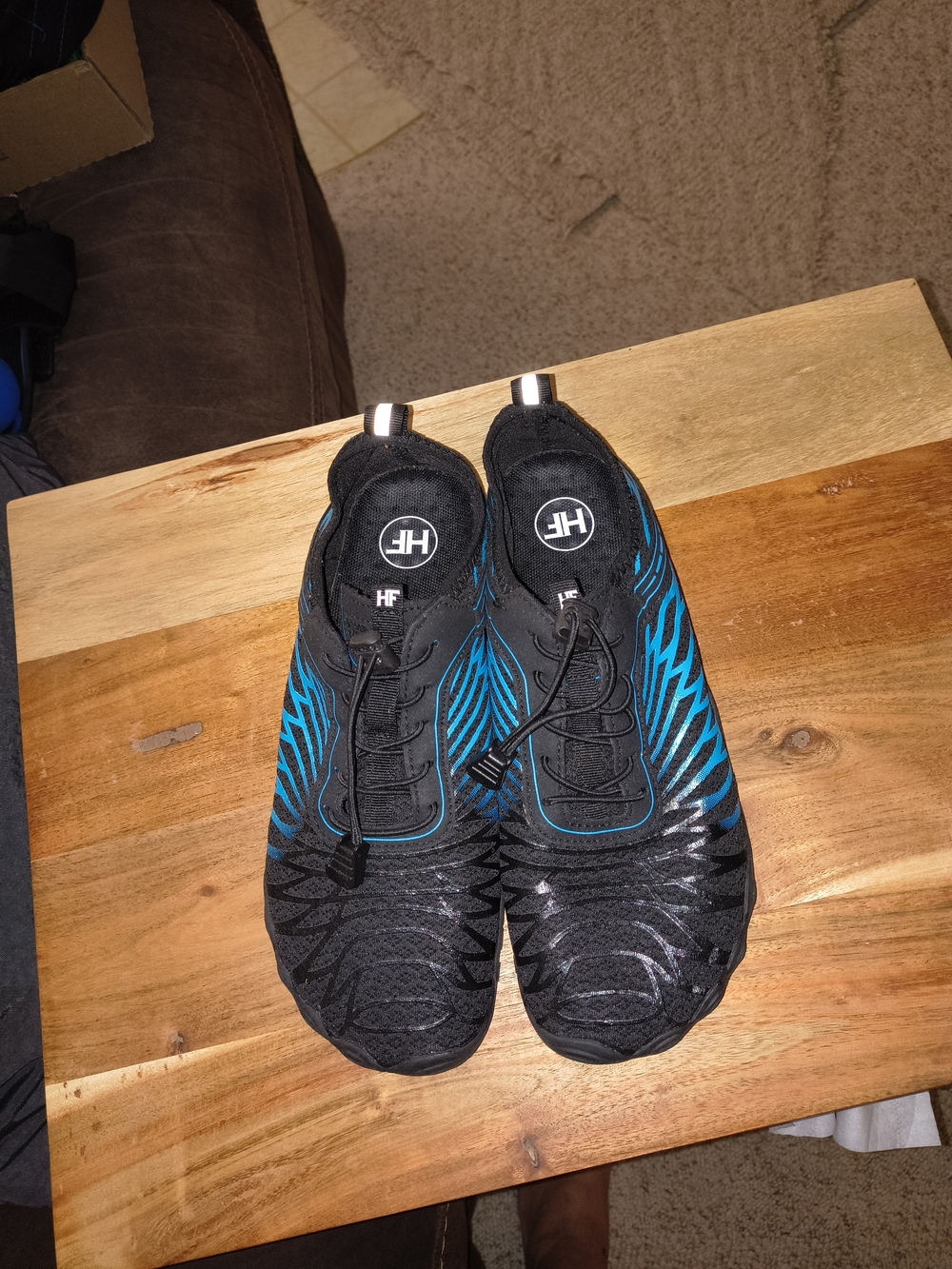 HF Women’s Black and Turquoise Blue Shoes - Lightweight Quick-Dry